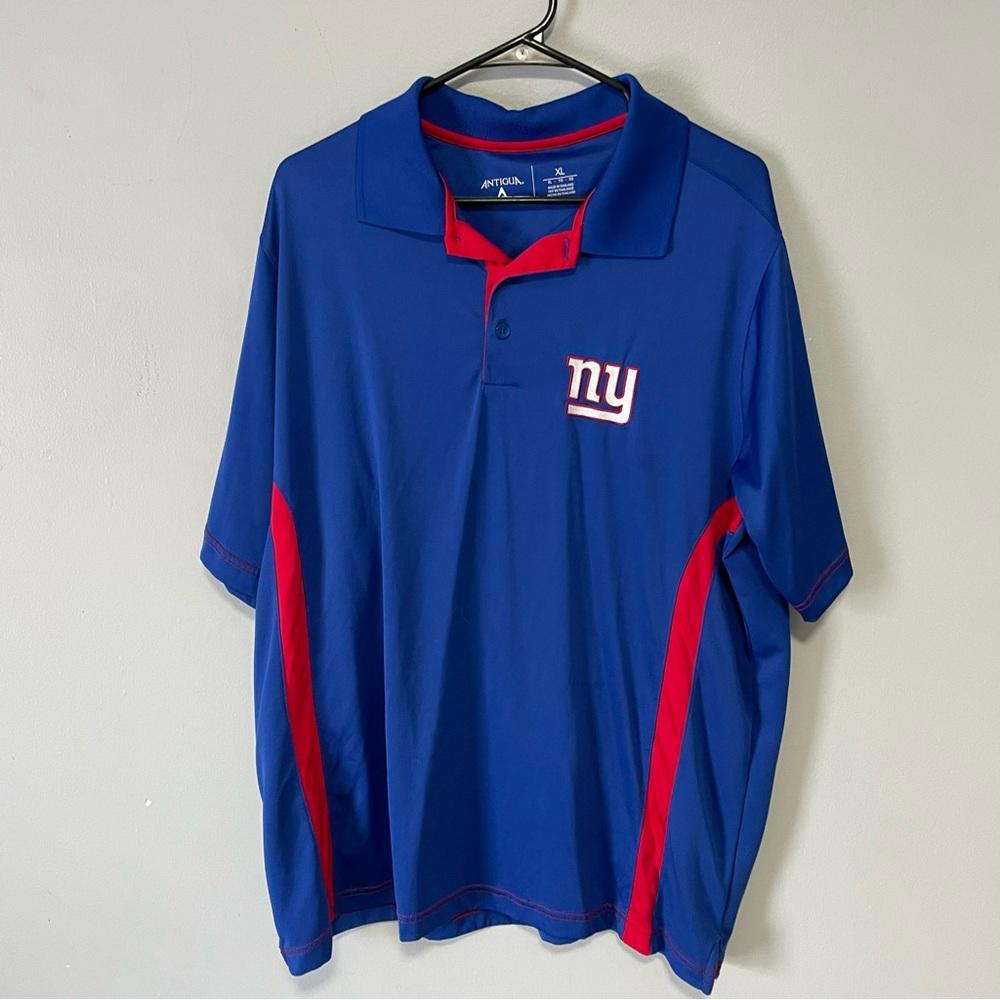 Antigua NY Giants Polo Shirt - Men's XL - Blue & Red